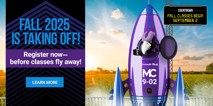 FALL 2025 IS TAKING OFF! Register now-before classes fly away! FALL CLASSES BEGIN SEPTEMBER 2nd. Learn More